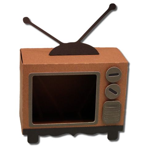 Tv Craft For Kids, Tv Cardboard, 3d Craft, Diy Tv, Cardboard Art, 3d Paper Crafts, Retro Tv, Silhouette Design Store, Tv Box