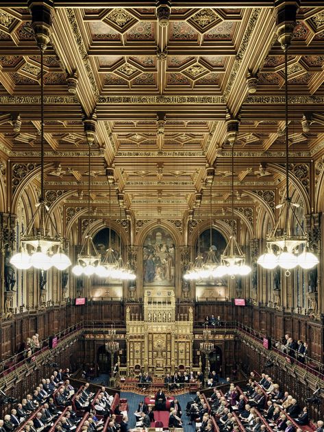 The House of Lords photographed in session at the Palace of Westminster on January 12, 2016. Westminster Palace Interior, Uk Adventure, Westminster Palace, Houses Of Parliament London, Beautiful Palace, British Parliament, Changing Of The Guard, Palace Of Westminster, Jenny Lee