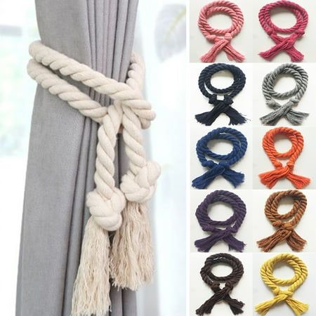 Description: With lightweight and multi-use design, the tieback can be used as the window ornament, curtains holder and walls hanging decoration. What the tieback can offer you is that it can add a fresh and peaceful feeling to the living room because of thick cotton flax rope design. Made of cotton flax material, it is long-lasting. The total length of the curtain rope is about 85cm, and the thickness is about 1.5cm. It is a perfect ornament for office, home, living room, hotel, farmhouse, kitchen, balcony, etc. Item Name: Curtain Rope Material: Cotton Flax Features: Solid Color, Durable, Home Decor Size Details: Total Length: 85cm/33.46" (Approx.) Thickness: 1.5cm/0.59" (Approx.) Notes: Due to the light and screen setting difference, the item's color may be slightly different from the pi