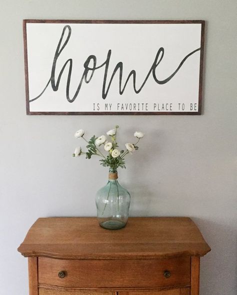 Wood Signs For Home, Farmhouse Wood Sign, Home Wood, Decor Signs, Diy Home Decor On A Budget, Home Decor Signs, Living Room Diy, Mantle Decor, Joanna Gaines