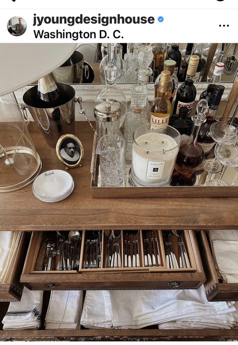 Townhome Interior, Sarah Brown, Home Bar Design, Bar Cart Styling, Bar Styling, Artist House, Dining Room Inspiration, First Apartment, Much Needed