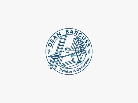 Dean Barguss Painter & Decorator | Logo by Lee Barguss on Dribbble Painter Logo Design, Painter Logo, Handyman Logo, Painting Logo, Tiger Painting, American Paint, Painter And Decorator, City Logo, Logo Design Ideas