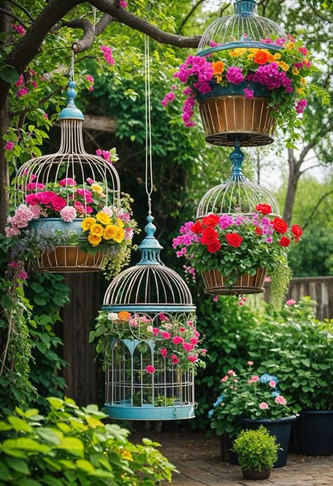 نباتات منزلية, Garden Whimsy, Birdcages, Have Inspiration, Garden Yard Ideas, Bird Cages, Whimsical Garden, The Secret Garden, Garden Cottage