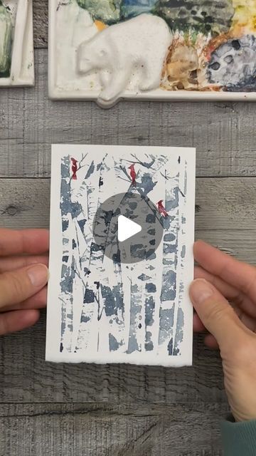 Birch Trees Painting, Cotton Watercolor, Watercolor Beginner, For The Birds, Watercolor Tutorials, The Wailers, Make Your Own Card, Watercolor Tree, Watercolor Christmas Cards