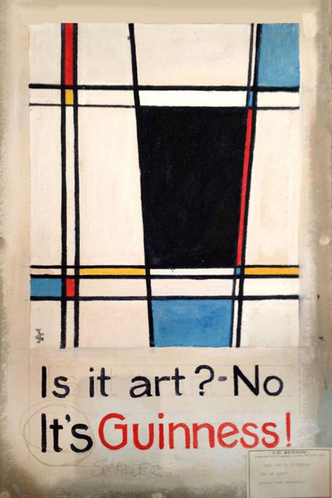 Mondrian by Gilroy Guinness Advert, Alec Guinness, Beer Advertising, Guinness Beer, Beer Poster, Publicidad Creativa, Creative Review, Vintage Advertisement, Best Beer