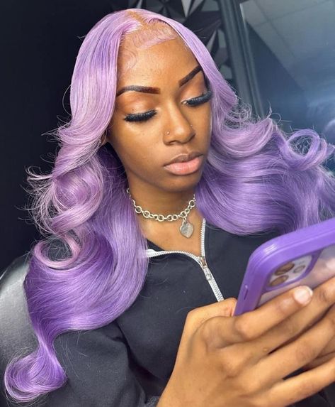 Lavender Hair Colors, Weave Ponytail Hairstyles, Purple Wig, Brazilian Hair Bundles, Cheap Wigs, Virgin Hair Wigs, Lavender Hair, Hair Color Purple, Women's Wigs