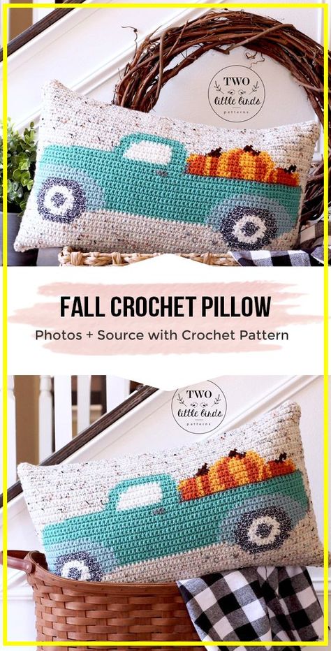 Fall Crochet Pillow, Crochet Fall Decor, Crochet Pillow Patterns Free, Fall Crochet Patterns, Fall Crochet, Crochet Geek, Crochet Pillow Pattern, Crochet Pillows, Halloween Crochet Patterns