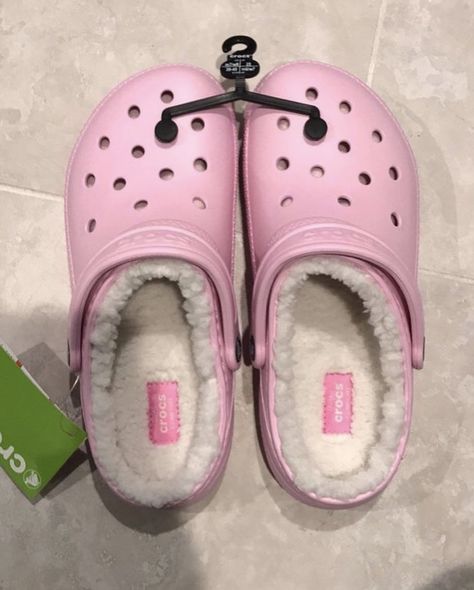 Pink Crocs With Fur, Fur Crocs, Crocs With Fur, Fuzzy Crocs, The Life I Want, Comfy Slides, Crocs Pink, Crocs Fashion, Life I Want