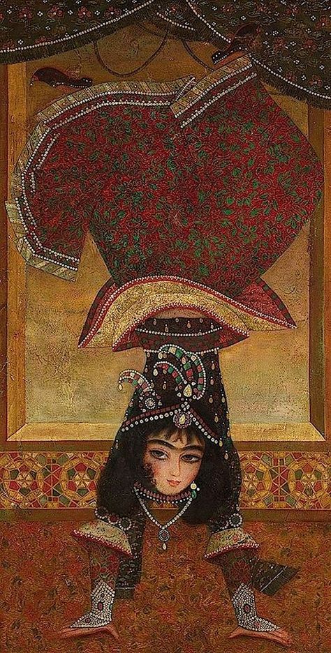 Persian dancer girl Qajar Dynasty  Persia / Iran Persian Women, Iran Pictures, Persian Art Painting, Persian Miniature, Ancient Persian, Persian Culture, Iranian Art, Eastern Art, Miniature Art