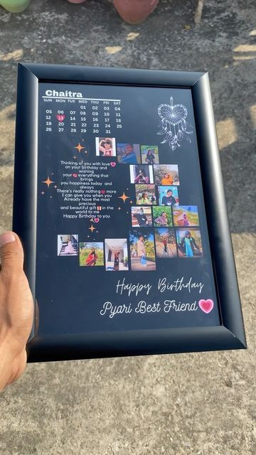 Gift Photo Frame Ideas, Customized Gifts For Friends, Frame Ideas For Best Friends, Customized Photo Frame, Birthday Gift Ideas For Best Friend, Birthday Cards With Photos, Baby Photo Collages, Photo Gifts Diy, Birthday Photo Collage