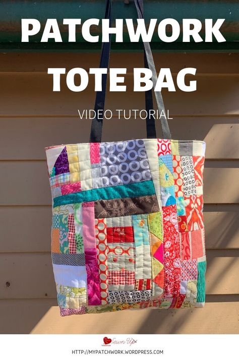 Tote bag tutorial | Sewn Up Scrappy Tote Bags, Crumb Blocks, Quilted Tote Bags Tutorial, Crumb Quilting, Crumb Quilts, Bags To Make, Recycled Bags, Scrap Projects, Crumb Quilt