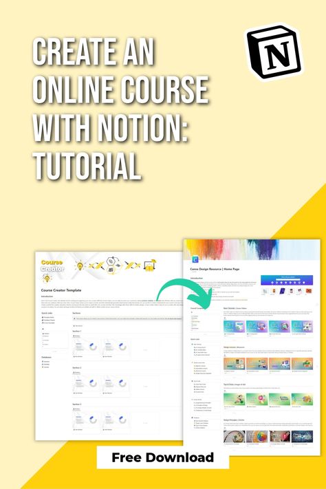 "Learn how to create an online course with Notion! This step-by-step tutorial will help you design and organize your course like a pro. 🎓 #OnlineCourses #NotionTips #CourseCreation" Notion Tutorial, Create A Course, Digital Course, Create Online Courses, Notion Templates, Canva Design, Organization Help, Online Course, Like A Pro