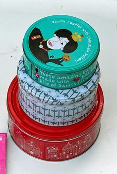 Travel Themed Room, Travel Themed Gifts, Road Maps, Tin Can Art, Aluminum Can Crafts, Metal Storage Box, Map Crafts, Cookie Tin, Spice Tins