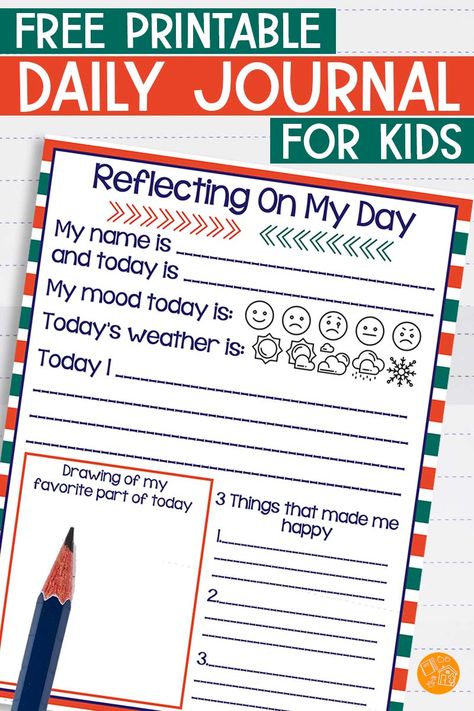 Free printable daily journal for kids! Perfect writing practice for homeschooling or kids at home when school is closed. Love this writing practice for little kids - it's a perfect first journal for kids. Writing Worksheets For Kids, Journal Prompts For Kids, Journal For Kids, Daily Writing Prompts, Writing Prompts For Kids, Homeschool Schedule, Mindfulness For Kids, Writing Journal, Daily Writing