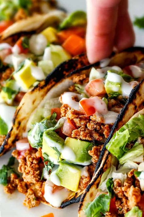 Ground Turkey Taco Recipes, Ads Photography, Turkey Tacos Recipes, Kitchen Witches, Turkey Taco Lettuce Wraps, Turkey Taco Salad, Beef Nachos, Ground Turkey Tacos, Juicy Turkey