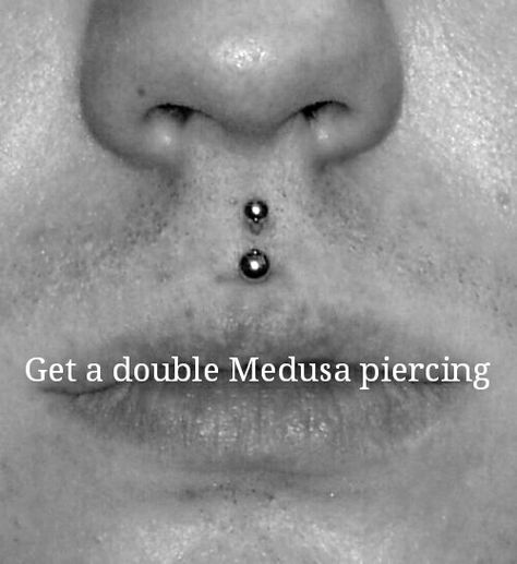 Double Medusa piercing!!! Double Medusa Piercing, Double Nose Piercing And Medusa, Medusa Piercing Jewelry Simple, Cute Medusa Piercing Jewelry, Opal Medusa Stud Piercing, Medusa Piercing Jewelry Opal, Medusa Piercing, Body Piercings, Body Mods