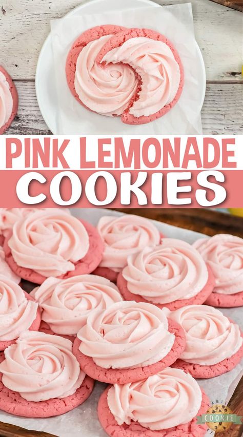 Pink Lemonade Cookies, Lemonade Cookies, Glass Of Lemonade, Baked Dessert, Pink Food, Things To Bake, Cool Glass, Fun Baking, Classic Cookies