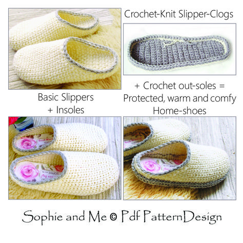 Ravelry: Slipper-Clogs by Sophie and Me-Ingunn Santini Crochet Clogs, Crochet Sole, Fun Slippers, Knit Slippers Free Pattern, Ravelry Crochet, Diy Slippers, Crochet Shoes Pattern, Crochet Slipper Pattern, Crochet Boots