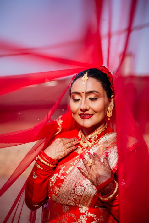 Nepali bridal shoot Nepali Bridal Look, Nepali Wedding Photography, Nepali Wedding, Wedding Journal, Bride Photoshoot, Wedding Photoshoot Poses, Bridal Poses, Bridal Photoshoot, American Wedding