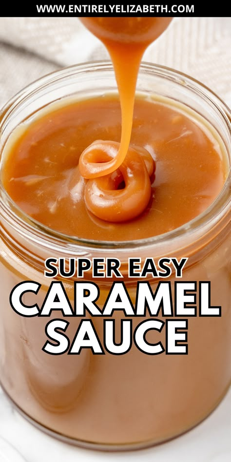 Elevate your desserts with this beginner-friendly, super easy caramel sauce. It's thick, rich, and versatile - a game-changer for your sweet treats! Drizzle Caramel Sauce, Easy Caramel Sauce For Apples, How To Make Caramel Sauce Easy, Carmel Sauce Using Evaporated Milk, Easy Caramel Sauce 3 Ingredients, 3 Ingredient Caramel Sauce, Caramel Sauce Recipe Easy, Easy Caramel Desserts Quick, Caramel Sauce For Cheesecake