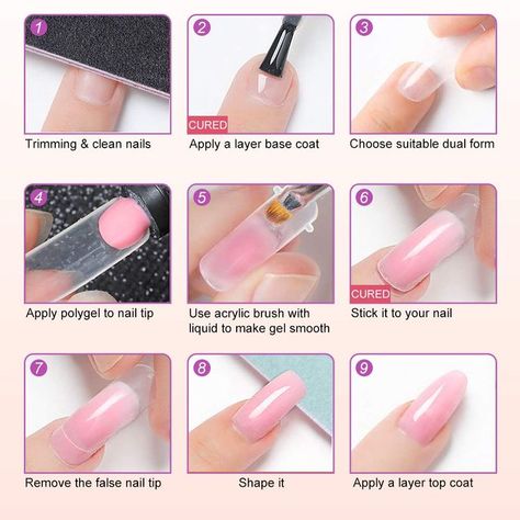 Nail Base, Acrylic Tips, Poly Gel, Gel Acrylic Nails, Gel Set, Gel Nail Extensions, Manicure Gel, Gel Nail Kit, Polygel Nails