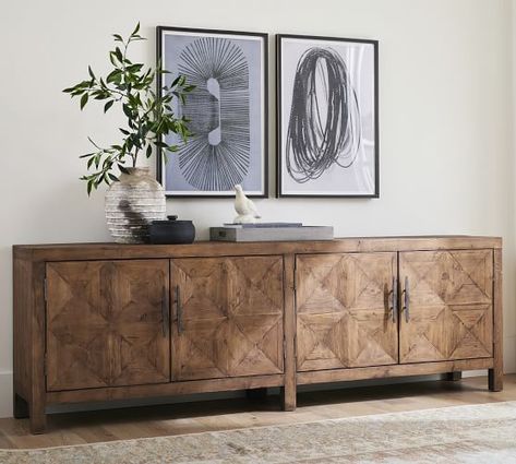 Wood Credenza Living Room, Forest Dining, Restoration Hardware Style, Dining Room Console, Dining Buffet, Buffet Decor, Deer Forest, Modern Mediterranean, Decor 2023