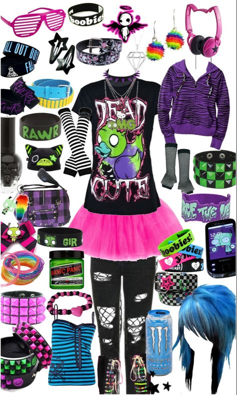 Bright Alt Outfits, Sence Kid Outfits, Scenecore Outfit Ideas, Basic Scene Outfits, Scenemo Clothes, Sence Style, Scene Kid Clothes, Scene Core Outfit, Scene Aesthetic Outfits