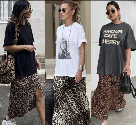 Animal Print Skirt Outfit, Leopard Skirt Outfit, Printed Skirt Outfit, Leopard Print Outfits, Looks Jeans, Fall White, Leopard Print Skirt, Animal Print Skirt, What To Wear Today