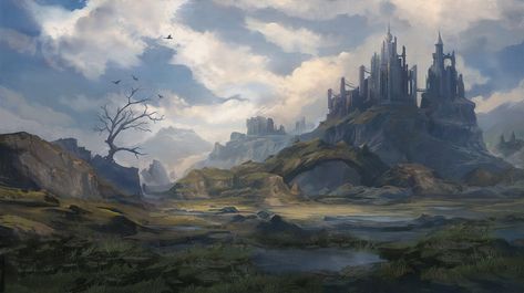 Swamp Kingdom, My Fantasy World, Location Inspiration, Environment Art, Landscape Concept, Image Painting, Fantasy City, Fantasy Castle, Art Station