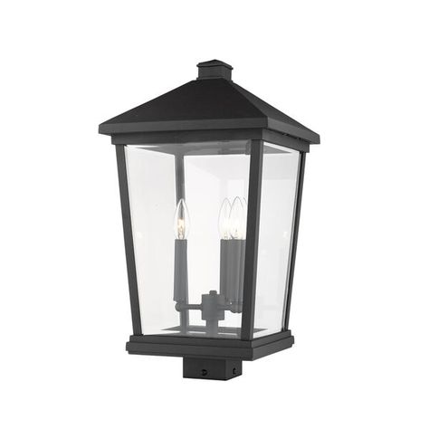 Outdoor Living Deck, Modern Outdoor Spaces, Post Lighting, Lantern Post, Outdoor Post Lights, Mount Light, Candelabra Bulbs, Post Lights, Light Black