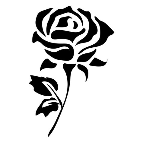 Rosas Vector, Rose Stencil, Flower Png Images, Different Tattoos, Rose Stem, Black And White Flowers, Blooming Rose, Flower Svg, Silhouette Art