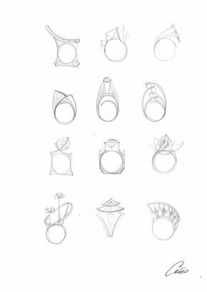 sketches #1 on Behance Bohemian Jewelry Earrings, Ring Sketch, Jewelry Rendering, Art Jewelry Design, Jewellery Design Sketches, Jewelry Illustration, Jewelry Design Drawing, Jewelry Drawing, Jewellery Sketches