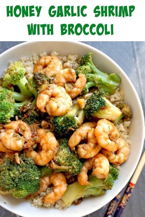 Honey Garlic Shrimp with Broccoli, a super healthy stir fry that is packed with fantastic flavours. Quick and easy to make, perfect for a midweek dinner for two. Low calorie dinner that is tasty and perfect for a romantic dinner for two. #shrimprecipes , #dinnerfortwo , #healthyrecipes , #dinnerdate Low Calorie Prawn Recipes, Low Calorie Shrimp Meals, Healthy Dinner With Shrimp, Low Calorie Chinese Recipes, Low Calorie Dinner For Two, Low Calorie Dinner Ideas, Oven Shrimp, Shrimp With Broccoli, Honey Garlic Shrimp