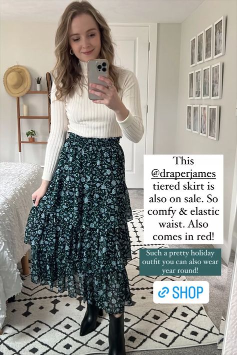 Tiered Maxi Skirt Outfit Winter, Ruffle Midi Skirt Outfit, Long Tiered Skirt Outfit, Frill Skirt Outfit, Ruffled Skirt Outfit, Tiered Maxi Skirt Outfit, Tiered Skirt Outfit, Winter Maxi Skirt Outfit, Pretty Clothing