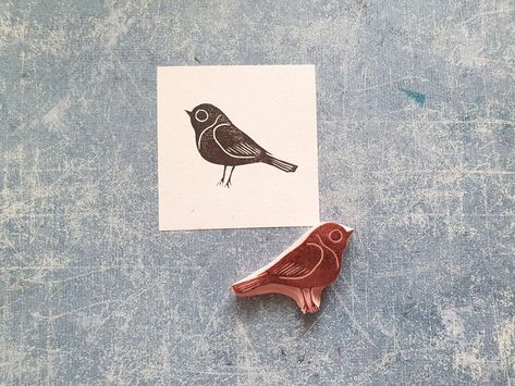 Bird rubber stamp for art journal, wild animal stamp for scrapbooking, traveler notebook decor, vintage crane Hand carved stamp to create a cool pattern on any surface. Perfect for fabric, notebooks, post cards, thank you cards, envelopes letters and everything else. Good finish to your snail mail, scrapbooking or project life. Great as a gift for crafters and paper lovers. Commercial use.  Artist that use my stamps can sell their work as long as the image are stamped by hand. No mechanical, com Bird Rubber Stamps, Traveler Notebook, Scrapbooking Vintage, Stamp Ideas, Envelope Lettering, Stamp Carving, Bird Stamp, Paper Lovers, Paper Designs