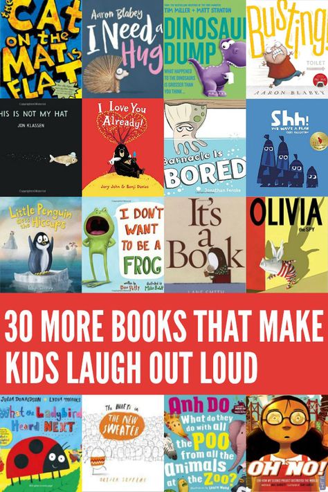 30 More Books That Make Kids Laugh Out Loud. Our pick of the funniest books for kids. Funny Kids Books, Funniest Books, Funny Stories For Kids, Funny Books For Kids, Funny Books, Kids Laughing, Preschool Books, Books For Kids, Laugh Out Loud