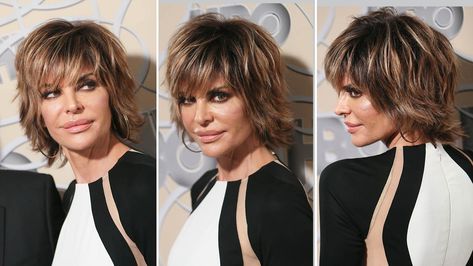 How Lisa Rinna’s Hair Cut Changed Her Life: And How You Can Get the Look Back Of Lisa Rinna Hair, Lisa Rinna Haircut Short Shag, Lisa Rinna Haircut Back View, Lisa Rhinna Hairstyles, Lisa Rinna Hair, Natural Hair Middle Part, Lisa Rinna Hairstyles, Lisa Rinna Haircut, Women With Round Faces