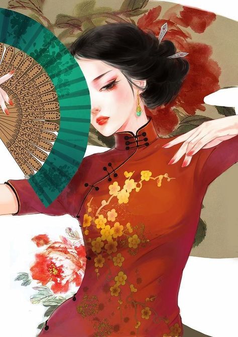 Chinese Drawings, Afrique Art, Geisha Art, Japon Illustration, Chinese Art Girl, China Art, Arte Fantasy, Chinese Art, A Fan