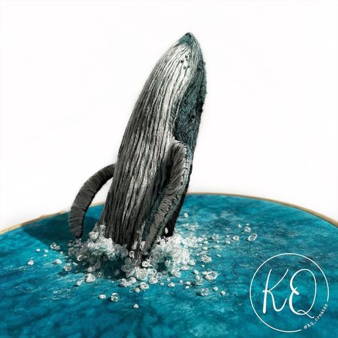 kq_creates on Instagram - embroidery,art,whale,crafts Whale Crafts, Nautical Embroidery, Embroidered Art, Sea Witch, Embroidery Inspiration, Handmade Design, Felt Crafts, Embroidery Art, Crafts To Make