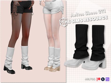 The Sims Resource - Heels with socks Sims 4 Knee High Socks, Sims 4 Leg Warmers Cc, Sims Socks, Sims 4 Socks Cc, Sims 4 Socks, Heels With Socks, Sims4 Shoes, Sims Shoes, Heels And Socks