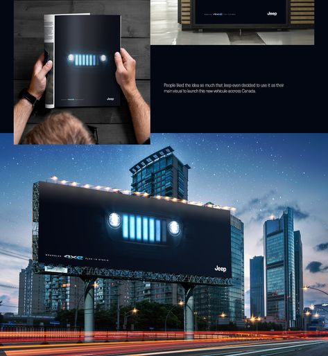 Jeep 4xe - The Charging Billboard on Behance Jeep Ideas, Advertising Graphic Design, Veterans Day, Graphic Design Art, After Effects, Art Direction, Jeep, Design Art, Photoshop