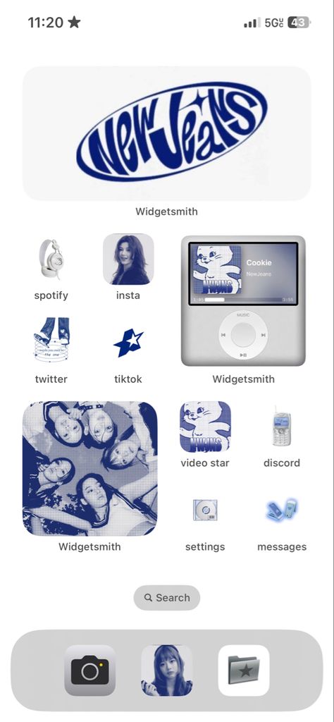 New Jeans App Icons, New Jeans Layout, Haerin Widget, New Jeans Theme, New Jeans Home Screen, New Jeans Iphone Layout, Blue Layout Iphone, Newjeans Layout, New Jeans Ios Layout