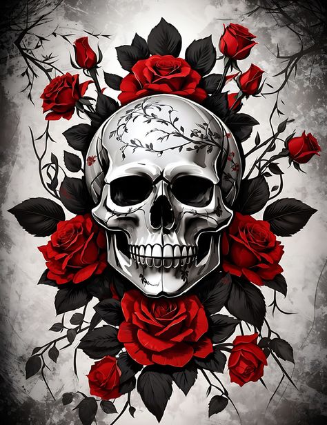 Tengkorak Manusia Dengan Mawar Merah Hari Meksiko Dari Latar Belakang Mati#pikbest##Illustration Candy Skull Tattoo, Blue Rose Tattoos, Rose Tattoo Design, Skull Illustration, Skull Tattoo Design, Skull Wallpaper, Skulls And Roses, Arm Tattoos For Guys, Skull Tattoos