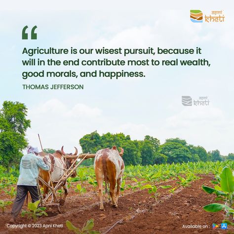 Cultivating the land isn't just farming; it's sowing the seeds of prosperity, morality, and joy for a brighter future #agriculture #agriculturequotes #soil #land #farmers #farming #cultivation #crops #apnikhetii #Apnikhetiapp Future Agriculture, Farming Quotes, Agriculture Quotes, Agriculture Pictures, Indian Agriculture, Farm Quotes, Christians Quotes, Good Morals, Bright Future