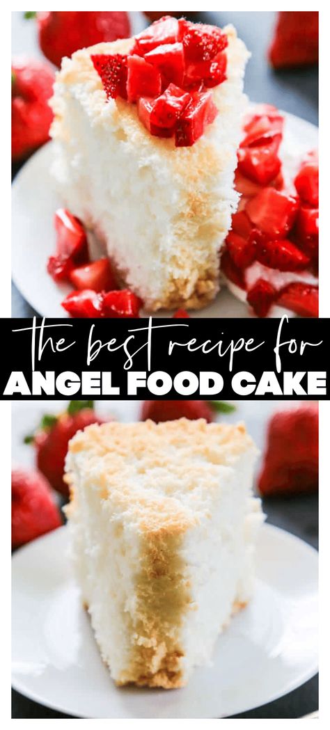 Angel Food Cake Birthday Cake, Home Made Angel Food Cake Recipe, Homemade Angel Food Cake Recipes, Easy Angel Food Cake Recipes, Angel Food Cake Ideas, Angel Food Cake Toppings, Angel Food Cake Recipes, Angel Food Cakes, Homemade Angel Food Cake