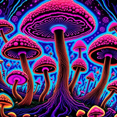 Trippy Designs To Paint, Pins Button, Blacklight Posters, Leopard Painting, Art Trippy, Mushroom Wallpaper, Trippy Designs, Trippy Visuals, Psy Art