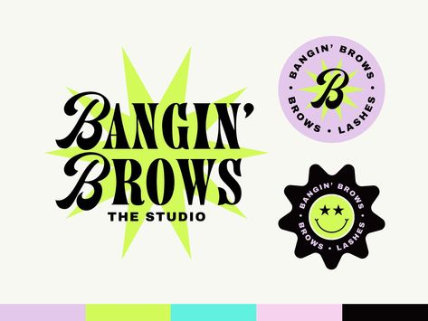 Editable Canva Logo Template DIY Bold Bright Modern Logo Kit Smiley Face Logo Design Instagram Branding Kit Beauty Lash Brows Logo - Etsy Music Branding Design, Gen Z Logo, Empowering Branding, Fun Branding Design, Y2k Branding, Funky Logo Design, Trending Branding, Logo Design Instagram, Funky Branding