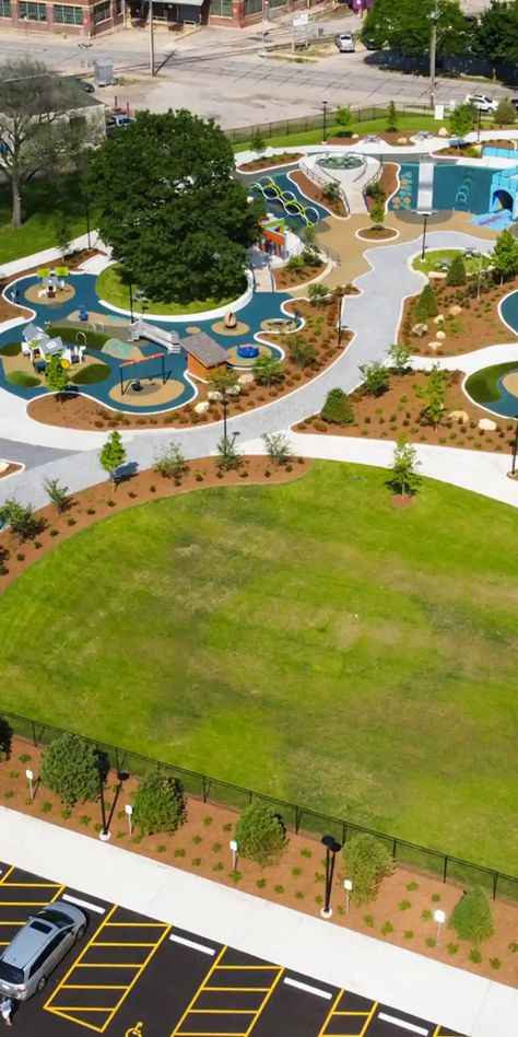 All Abilities Trane Park Business Park Design, Clear Boundaries, We Are Forever, Children Park, Grassy Field, La Crosse, Children Play, Play Equipment, Parking Design