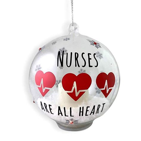 Ornament Glass Ball, Cricut Ornaments, Nurse Ornament, Nurse Ornaments, Glitter Balloons, Painted Christmas Ornaments, Nurse Christmas, Xmas Lights, All Heart