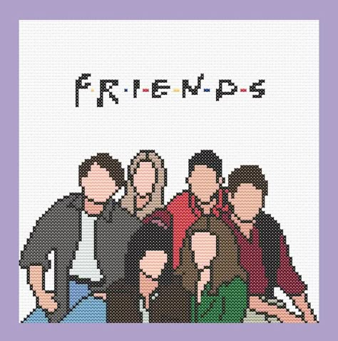 Cross Stitch Patterns Friends, Friends Perler Bead Patterns, Cross Stitch Friends, Friends Pixel Art, Friends Cross Stitch Pattern, Friends Cross Stitch, Autumn Cross Stitch Patterns, Fall Cross Stitch, Pixel Crochet